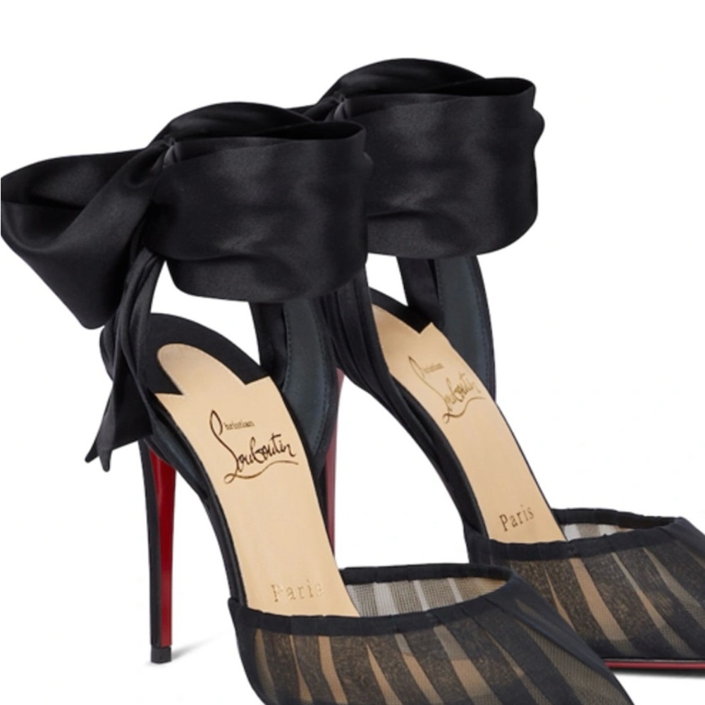 Christian Louboutin Black Heels with Bow Detail